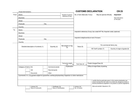 cn23 printable form.